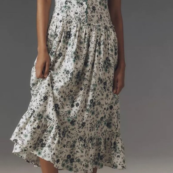 Anthropologie Sleeveless Drop-Waist Midi Dress SZ: XL - Picture 13 of 16